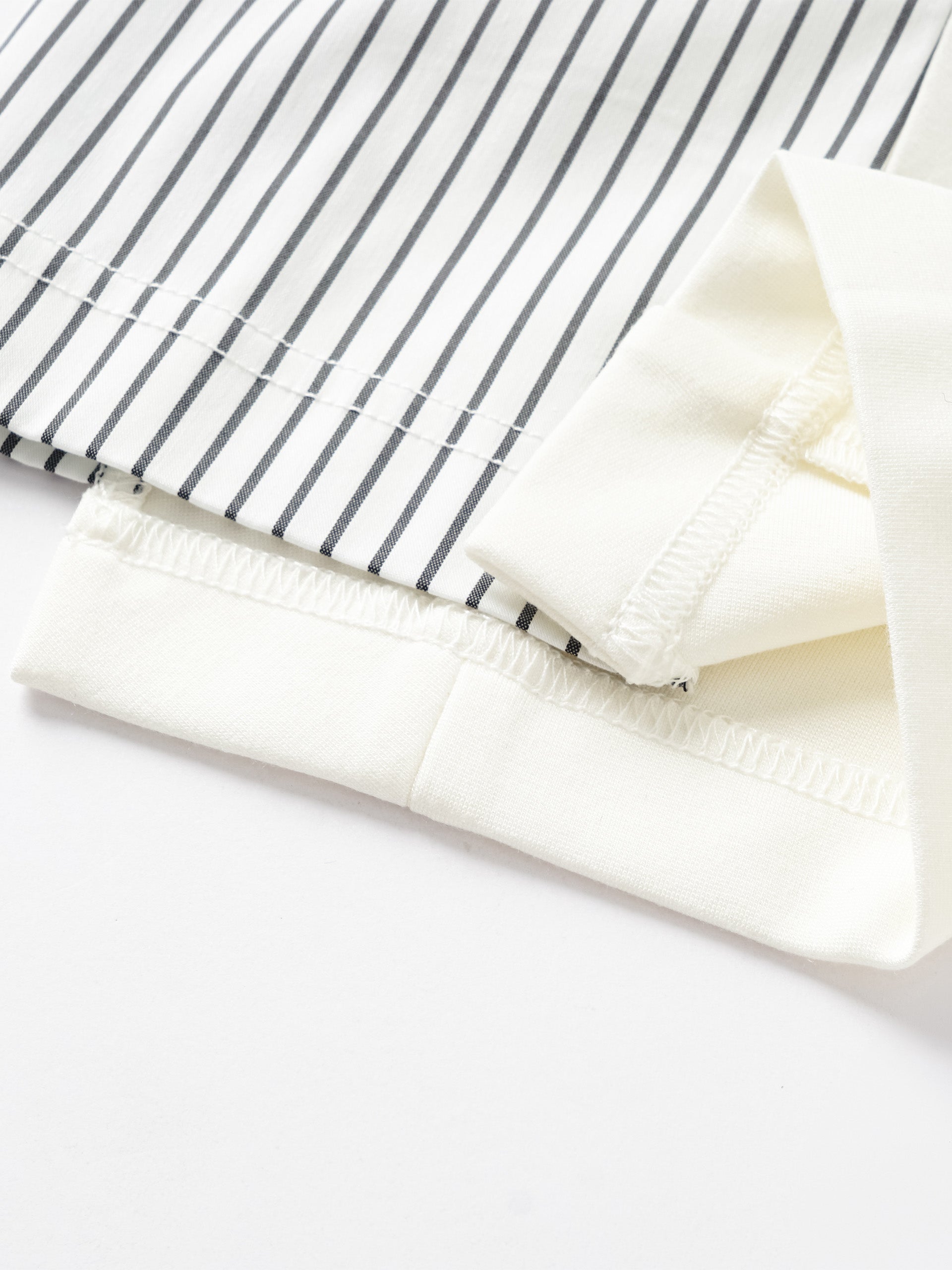 STRIPED PATCHWORK T-SHIRT - Feng Chen Wang