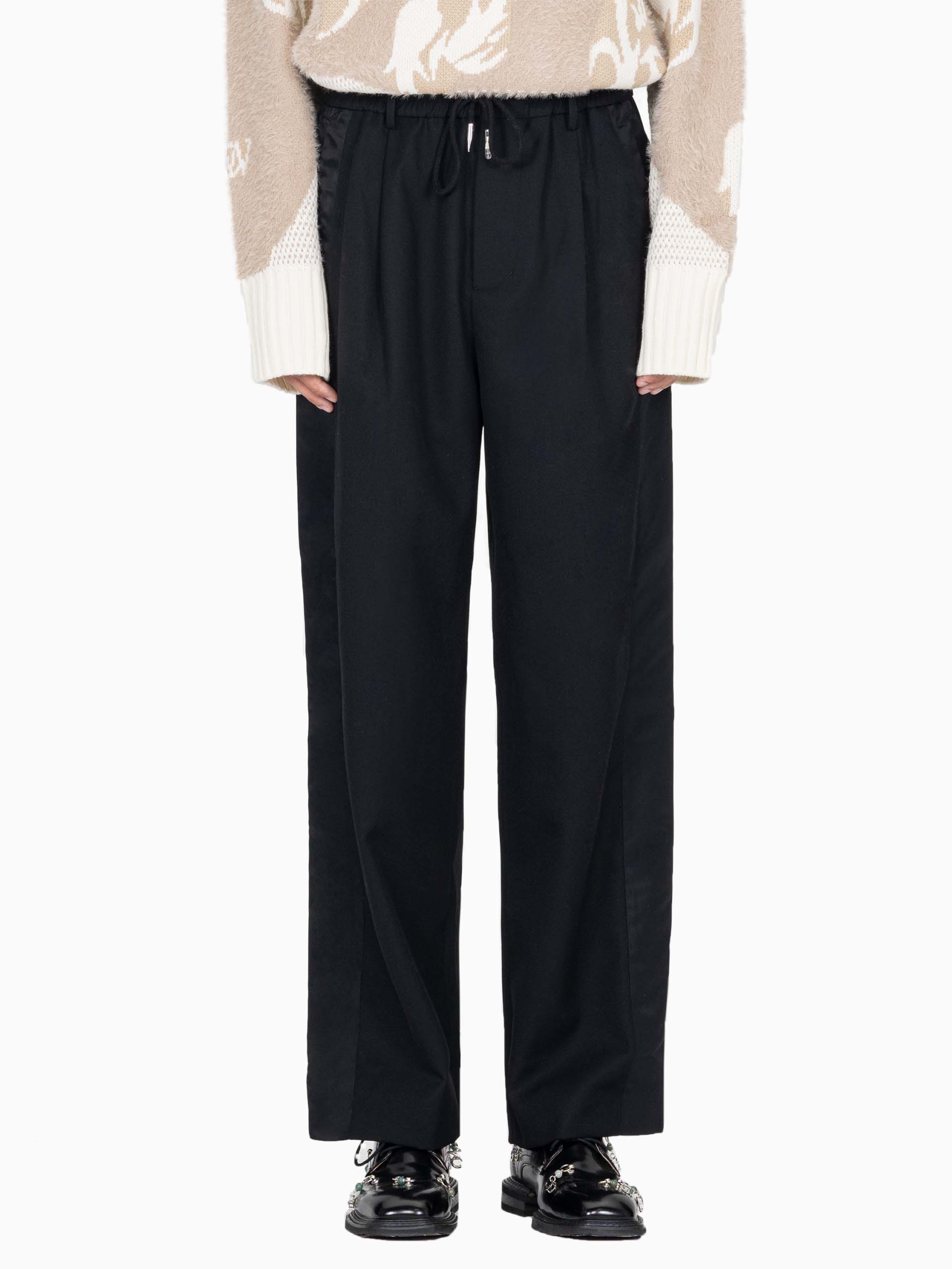 STRAIGHT LEG WOOL TROUSERS