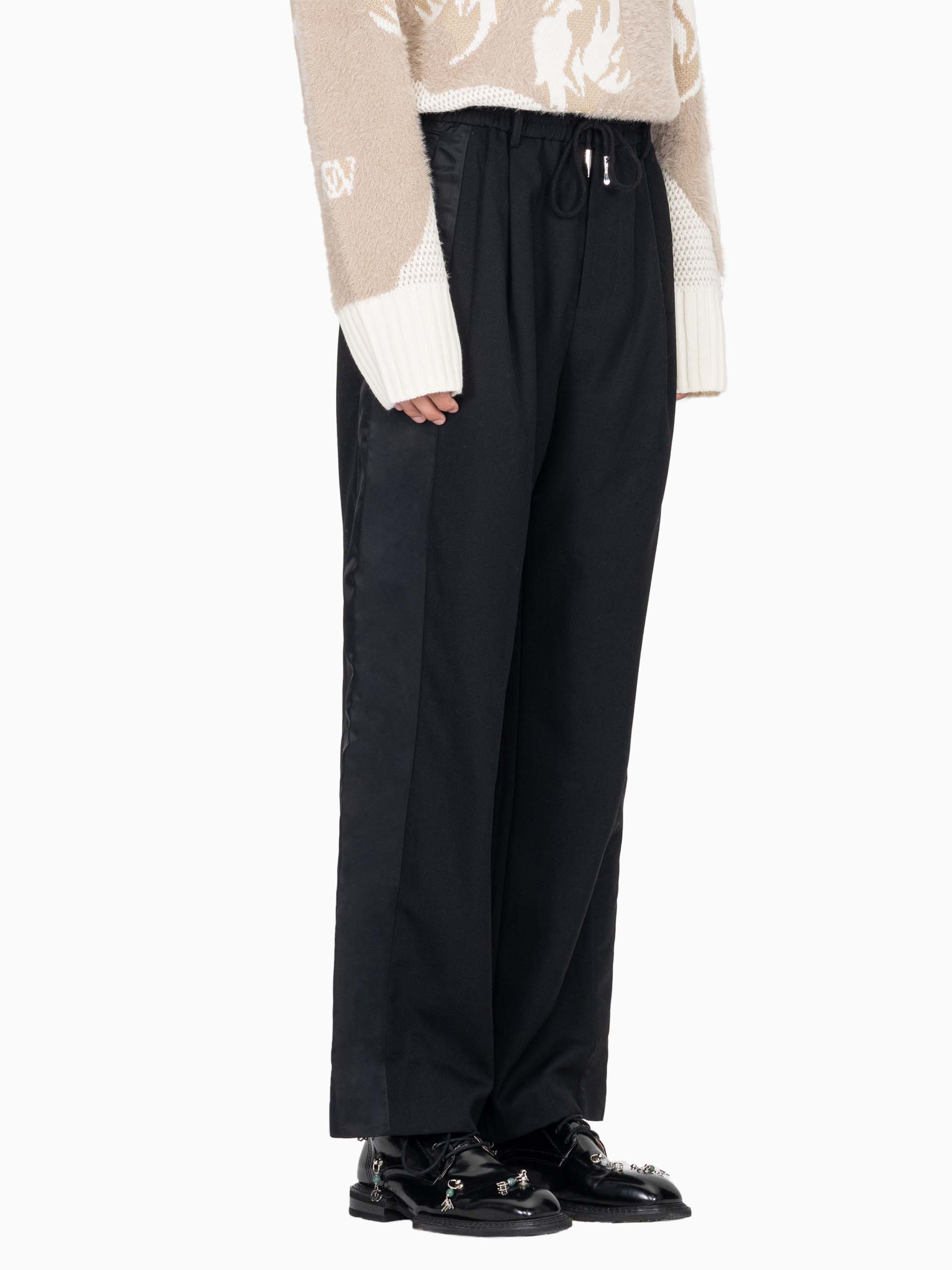 STRAIGHT LEG WOOL TROUSERS
