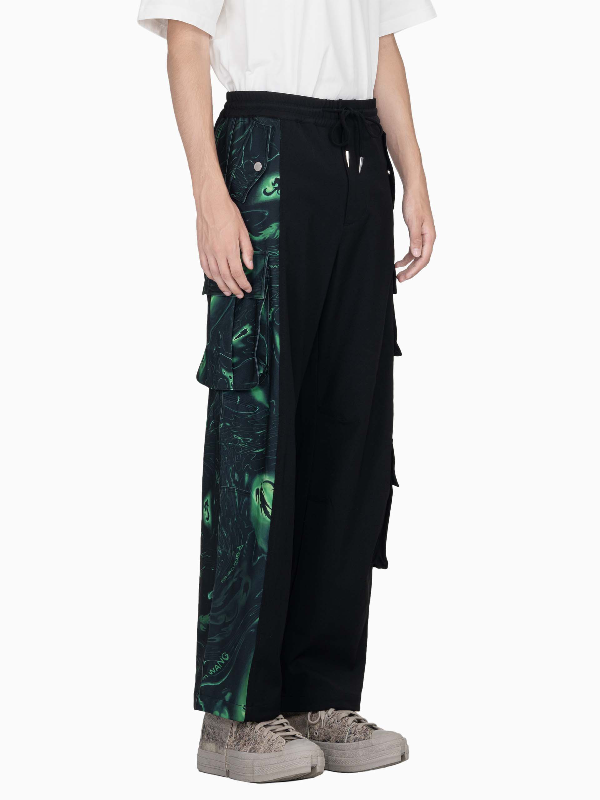 LACQUERWARE PRINTED TROUSERS