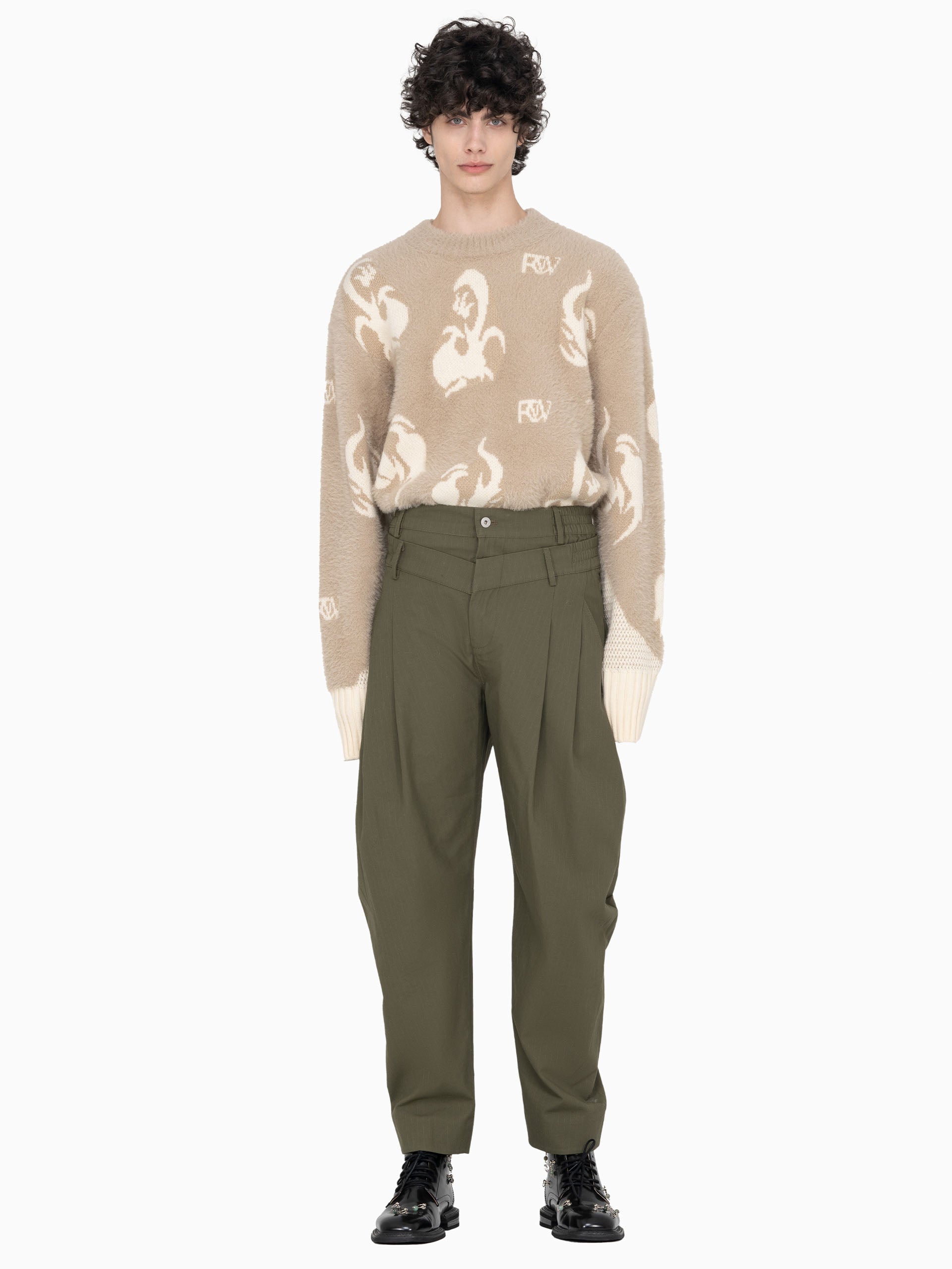 DOUBLE WAISTBAND TROUSERS