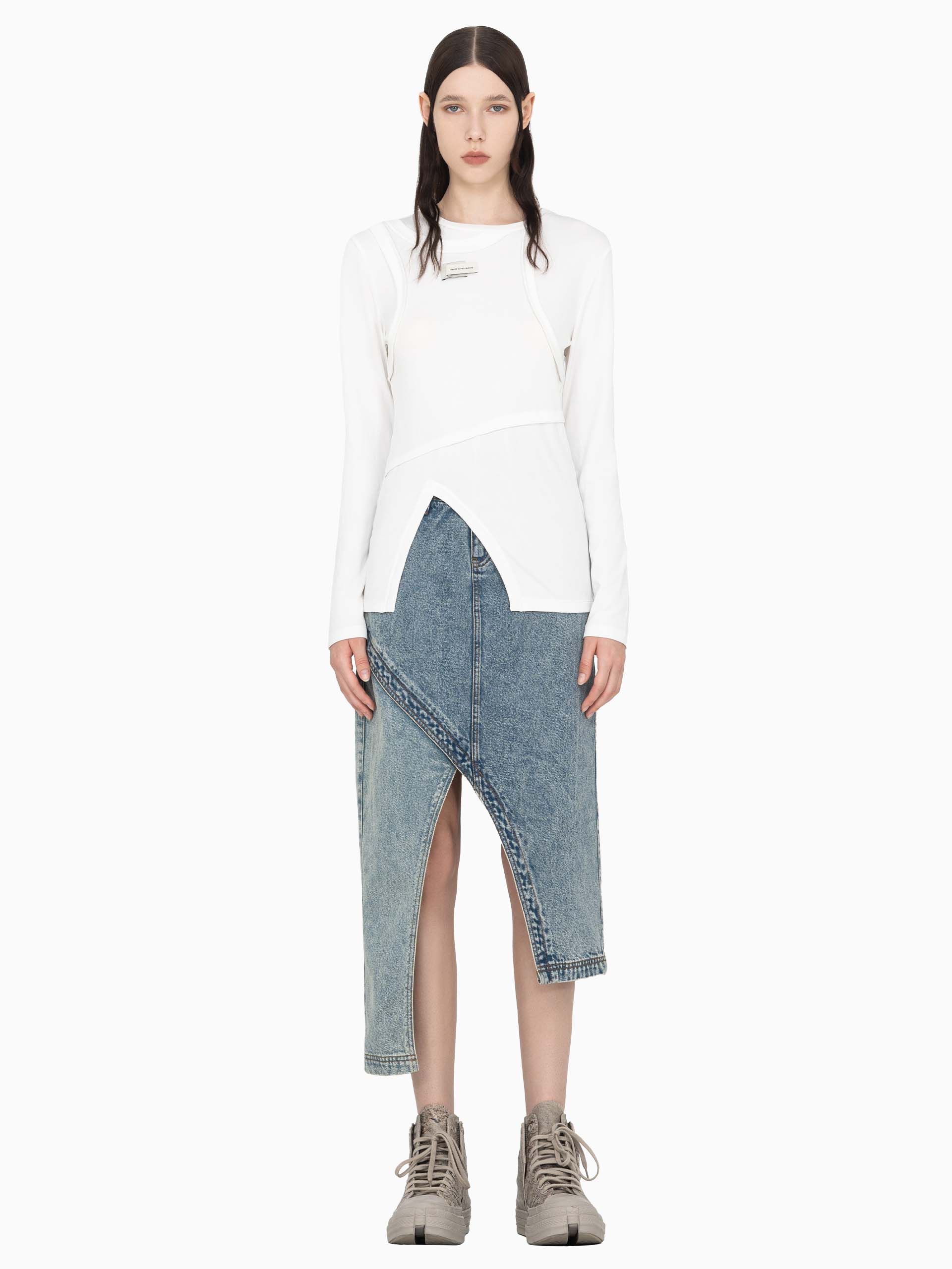 DOUBLE PANEL LONG SLEEVE T-SHIRT