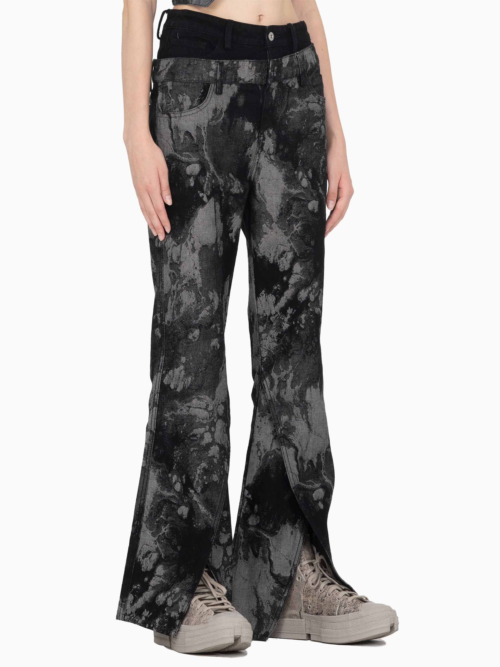 JACQUARD FLARE JEANS