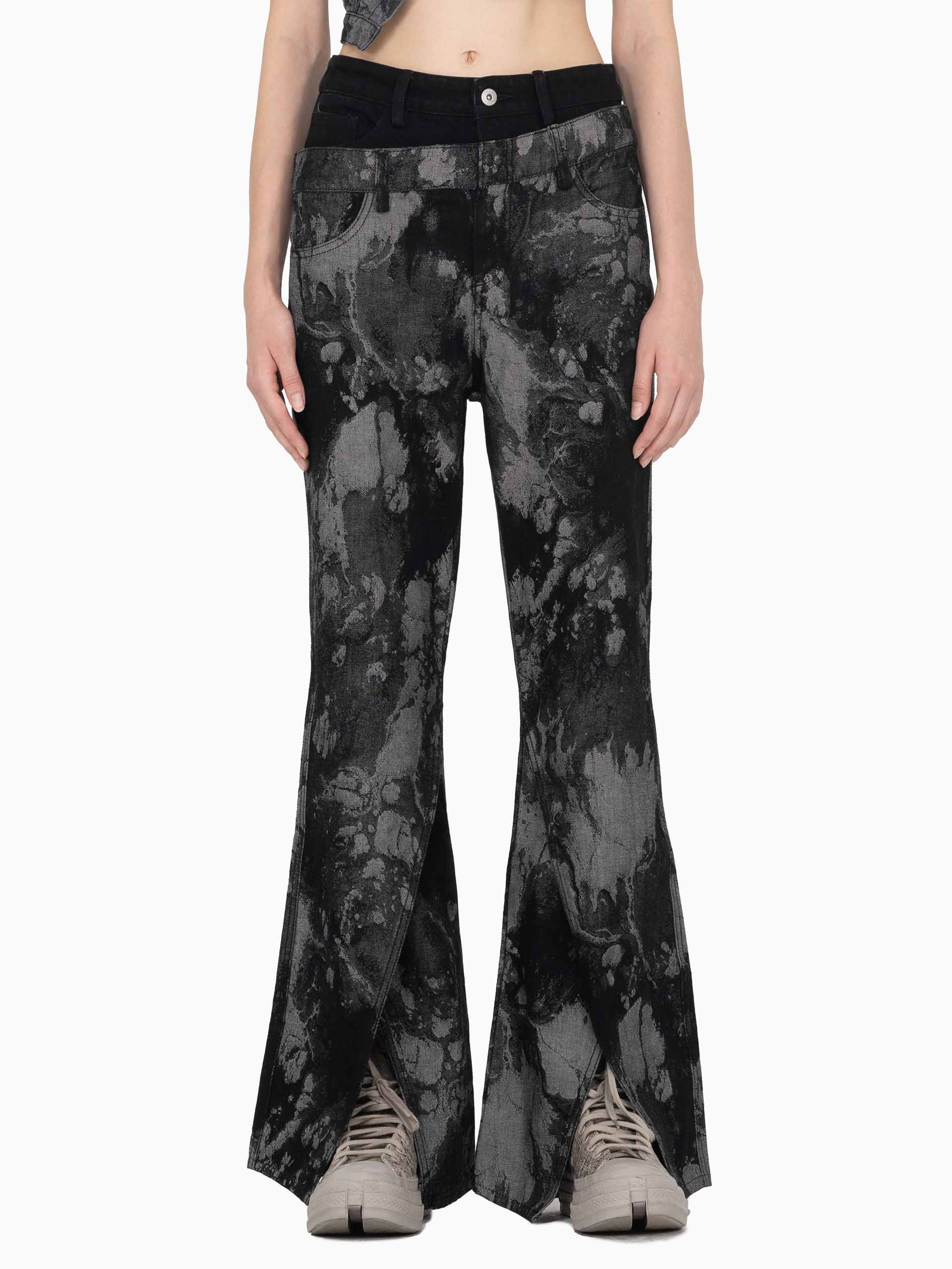 JACQUARD FLARE JEANS