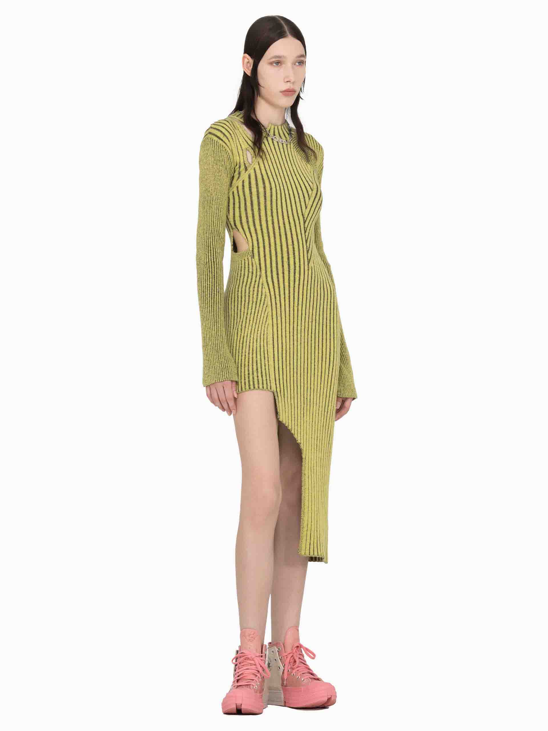 PANELLED KNITTED LONG DRESS