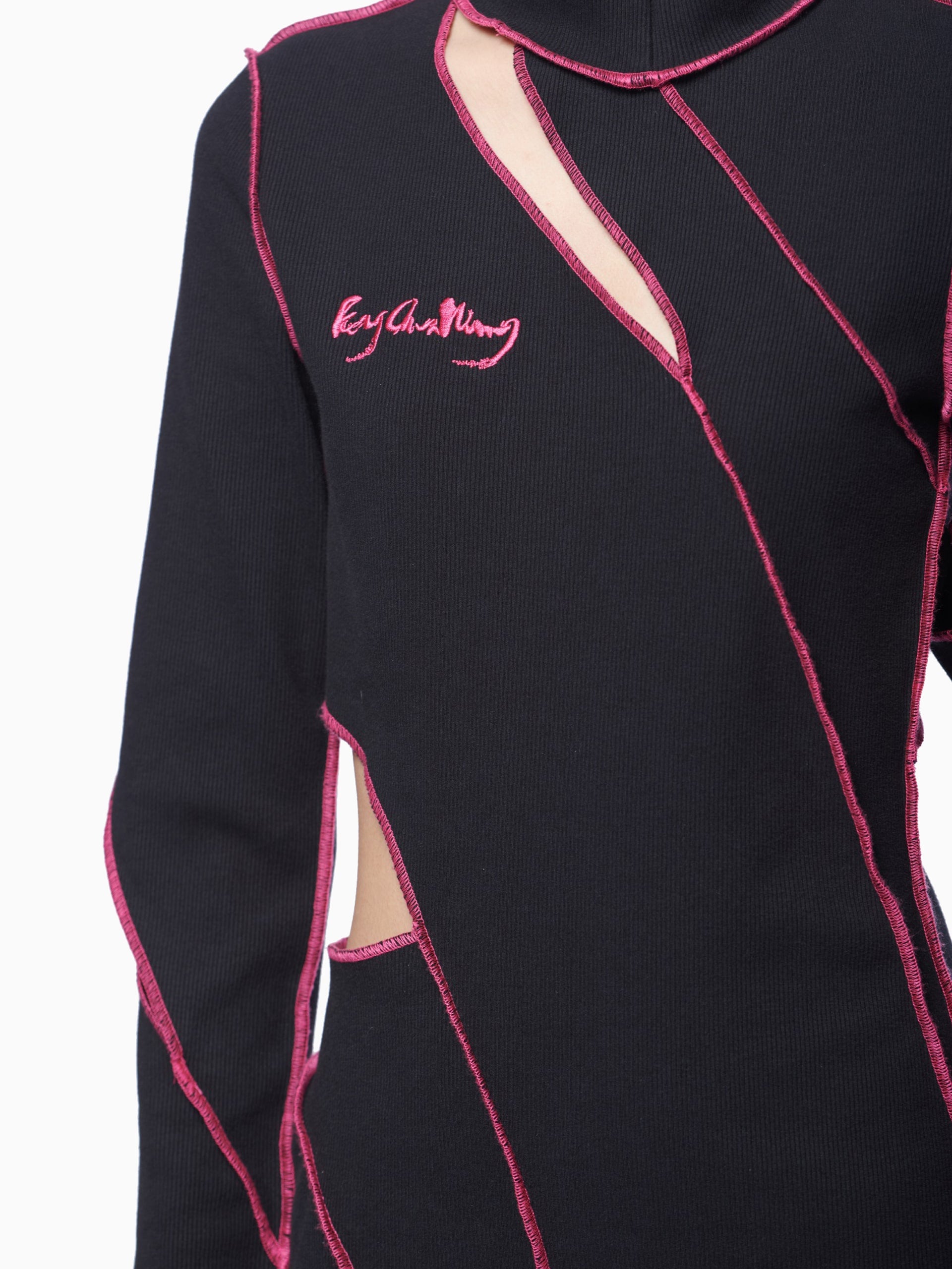 SHEARED CUT BODYSUIT DRESS - Feng Chen Wang