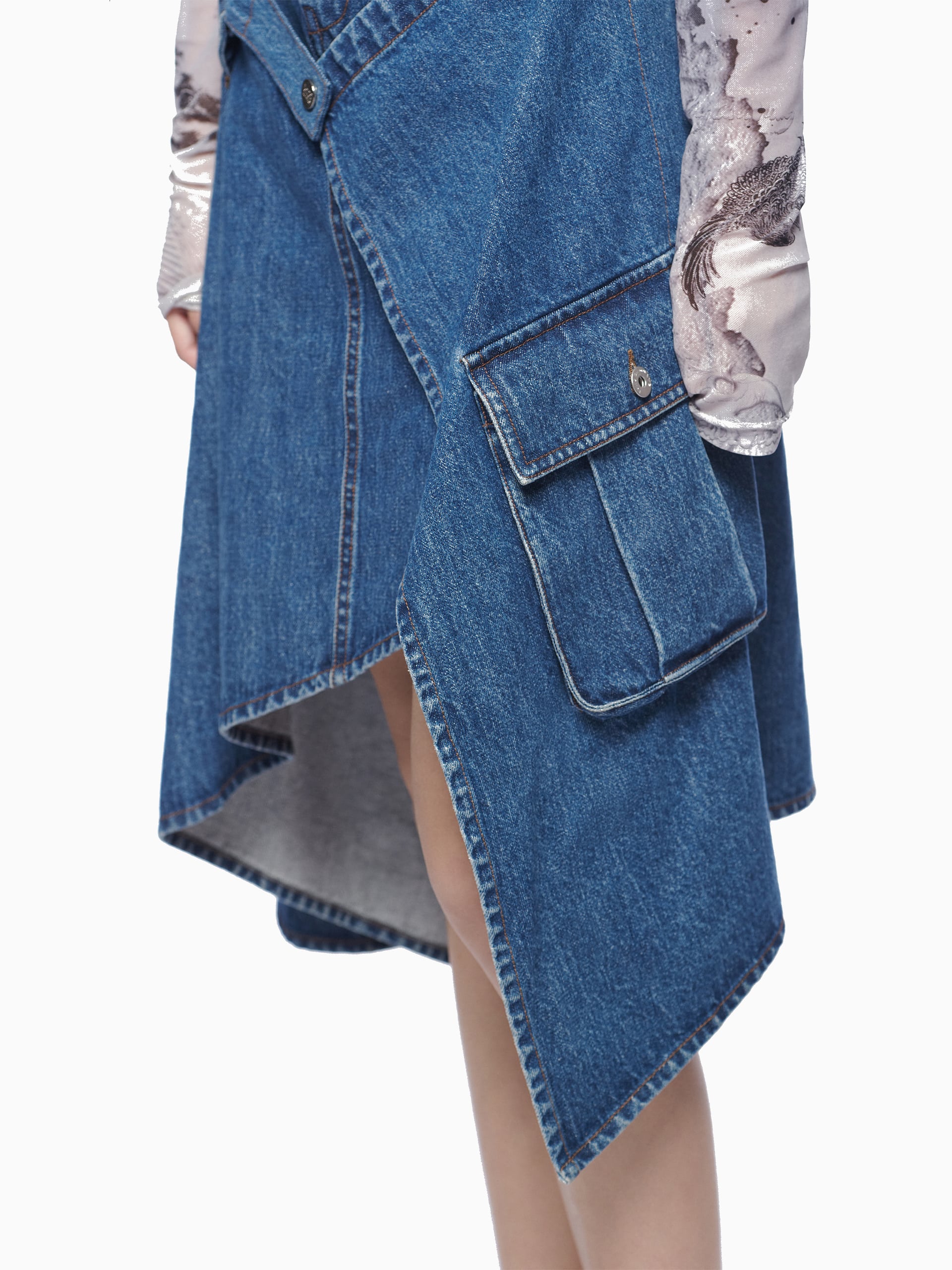 VINTAGE WASH DENIM SKIRT