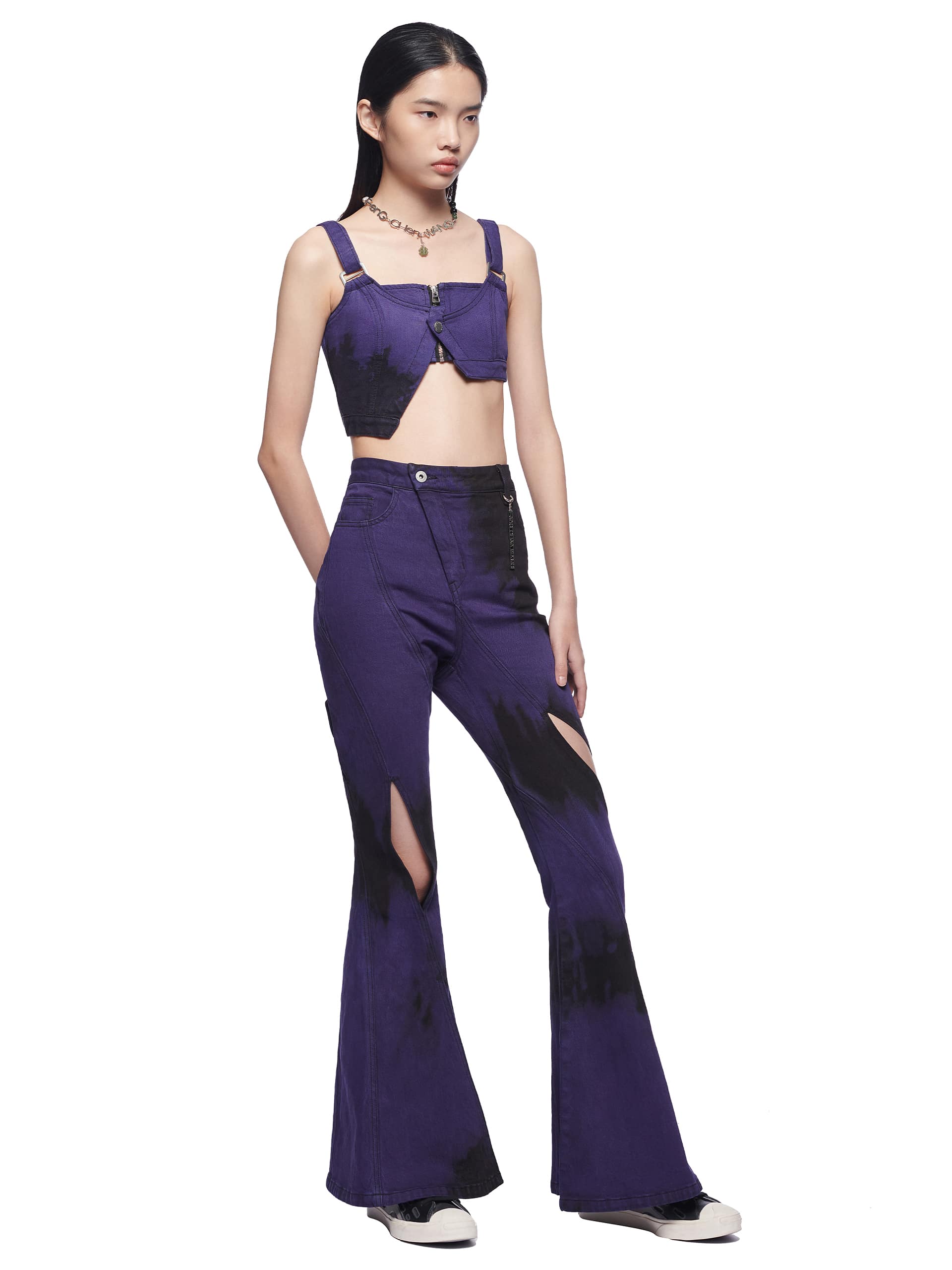 TIE-DYED FLARED JEANS