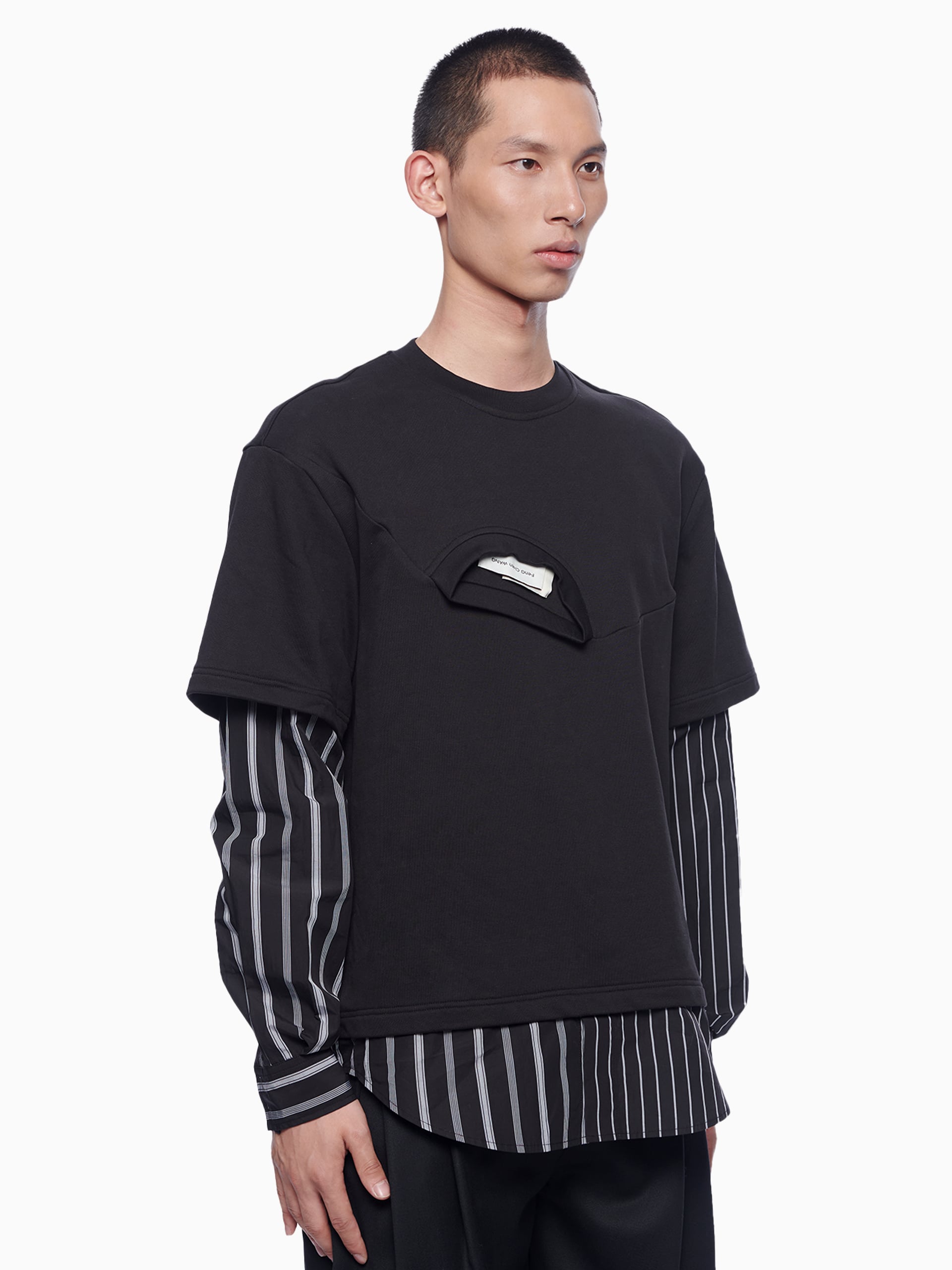 SHIRTING PANELLED SWEATER