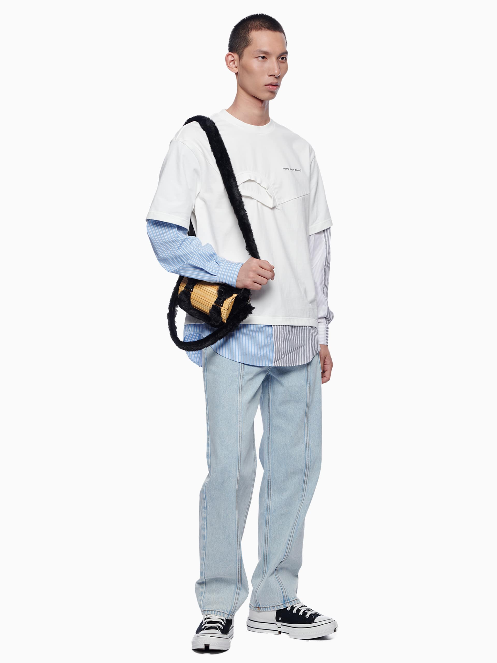 SHIRTING PANELLED SWEATER