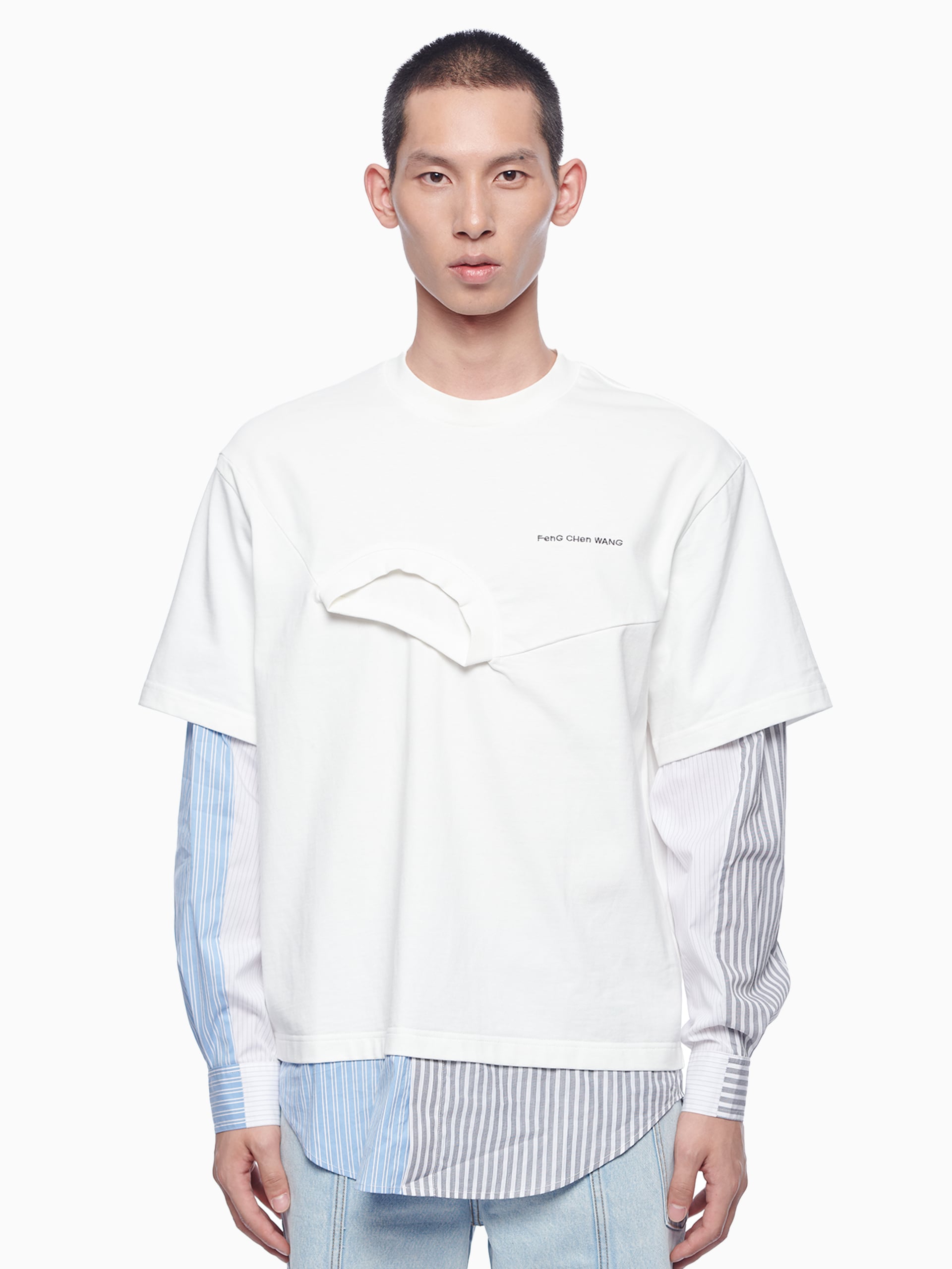 SHIRTING PANELLED SWEATER