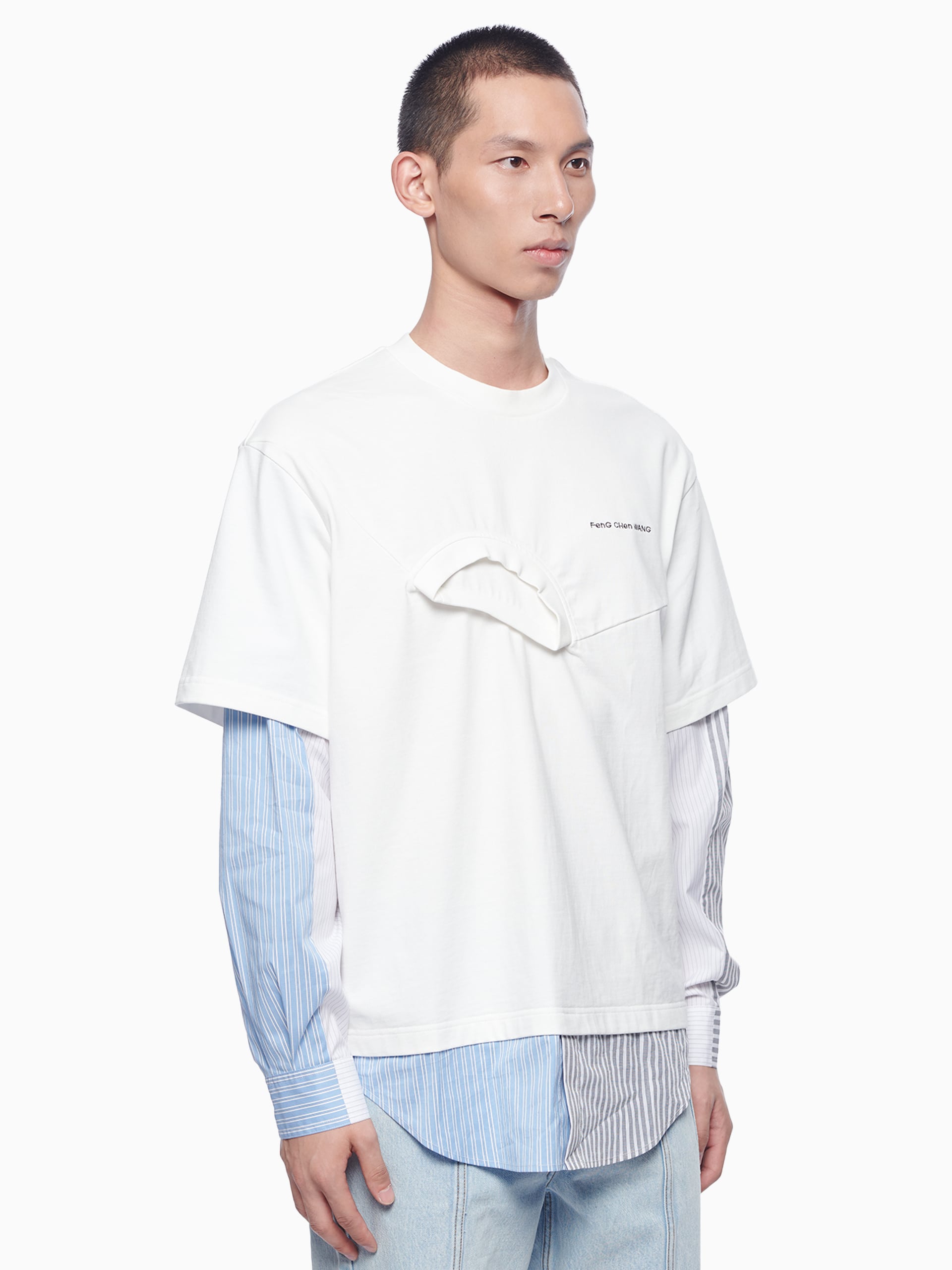 SHIRTING PANELLED SWEATER