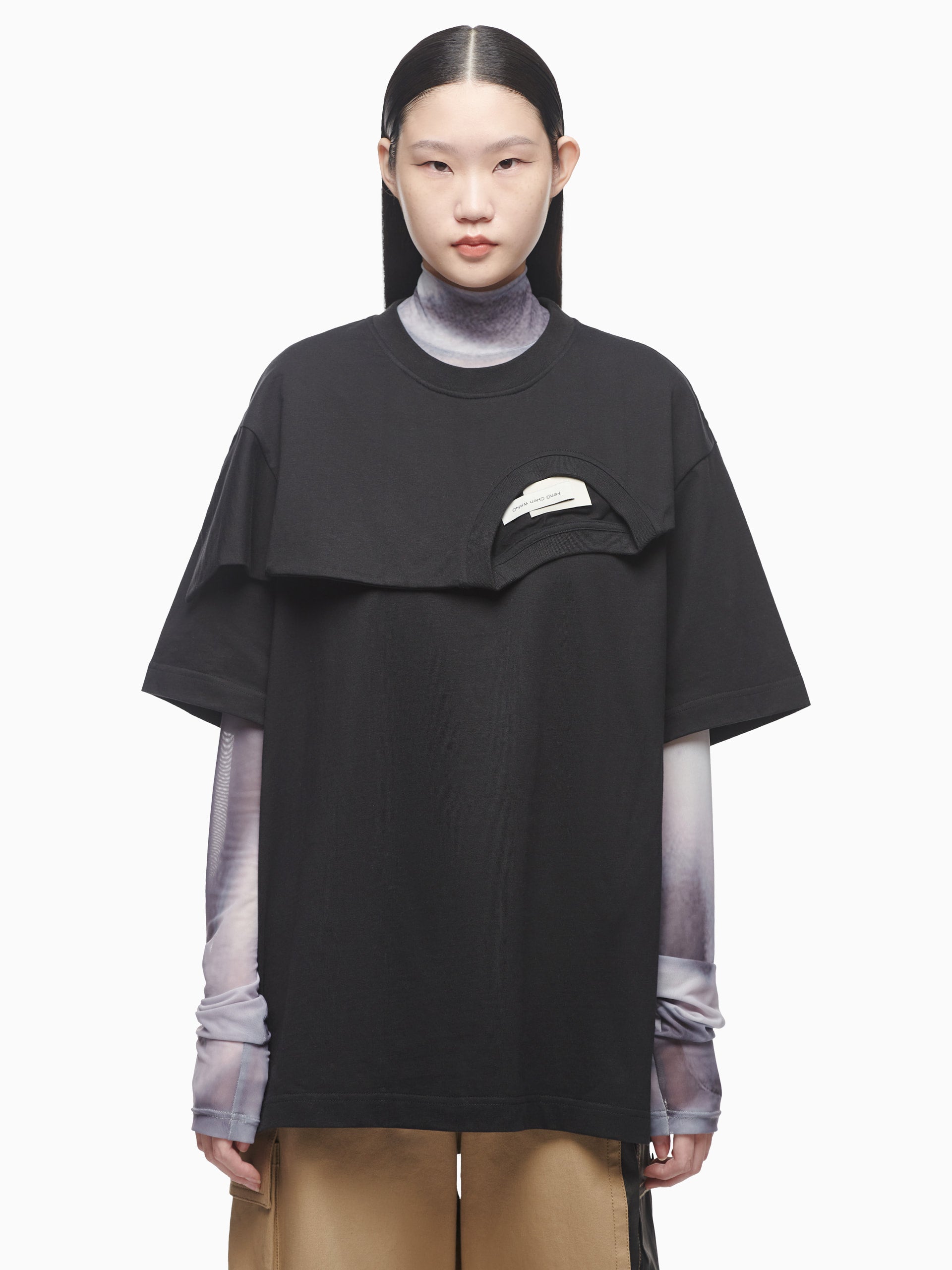 DOUBLE CREW NECK T-SHIRT - Feng Chen Wang