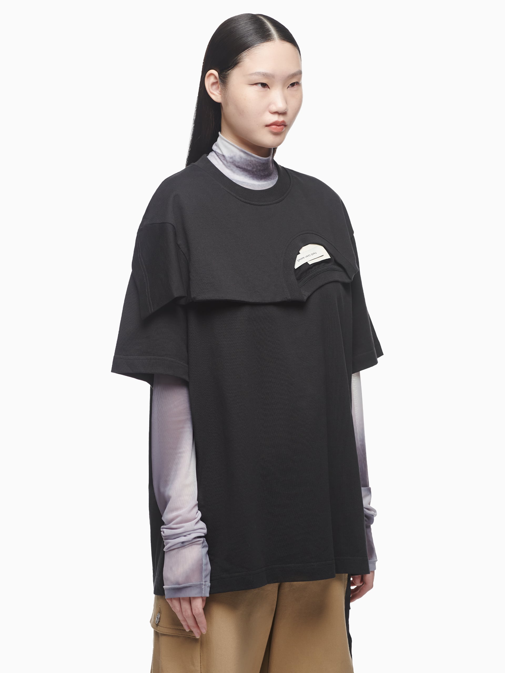 DOUBLE CREW NECK T-SHIRT - Feng Chen Wang