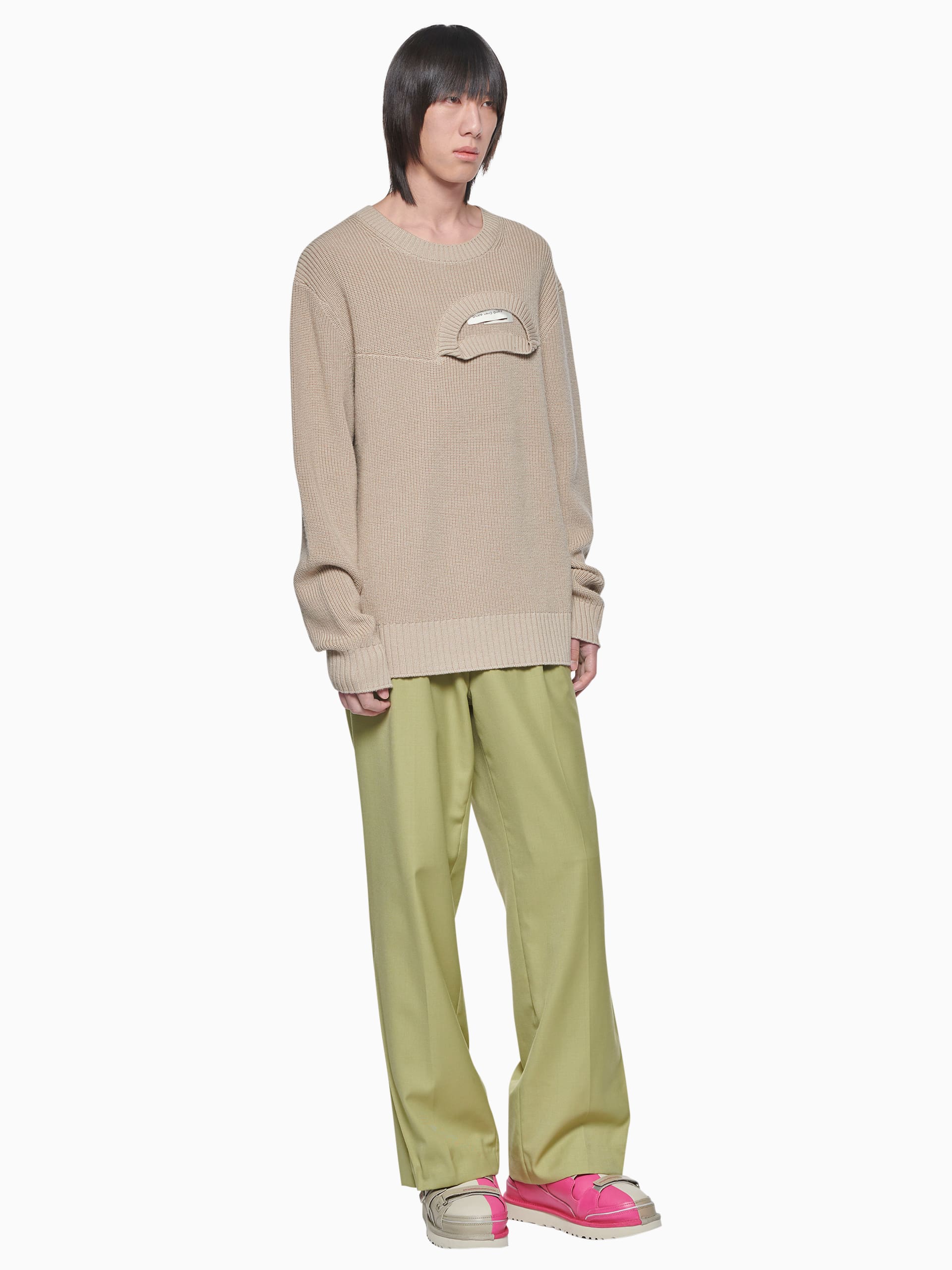 DOUBLE CREW NECK KNIT