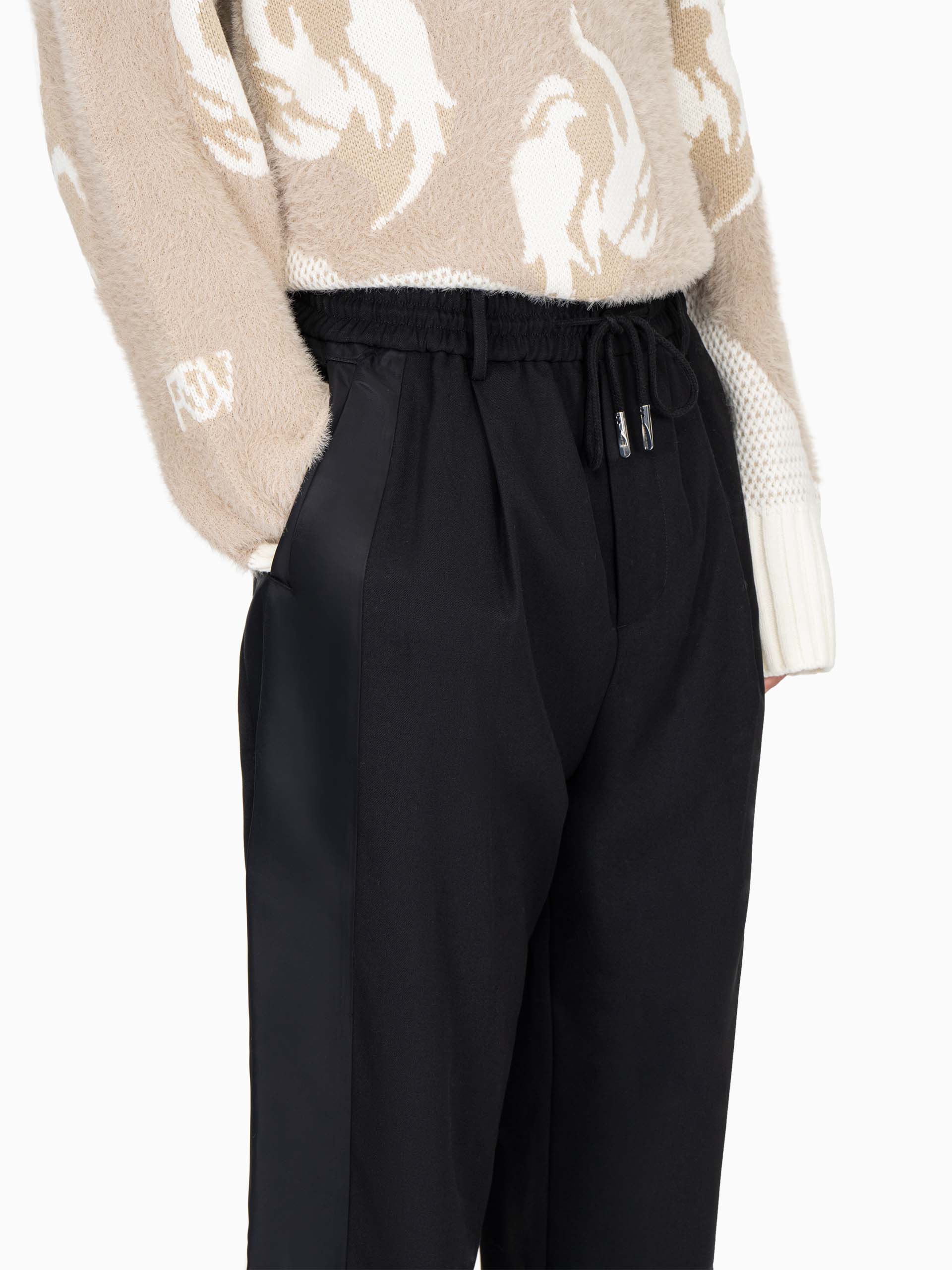 STRAIGHT LEG WOOL TROUSERS