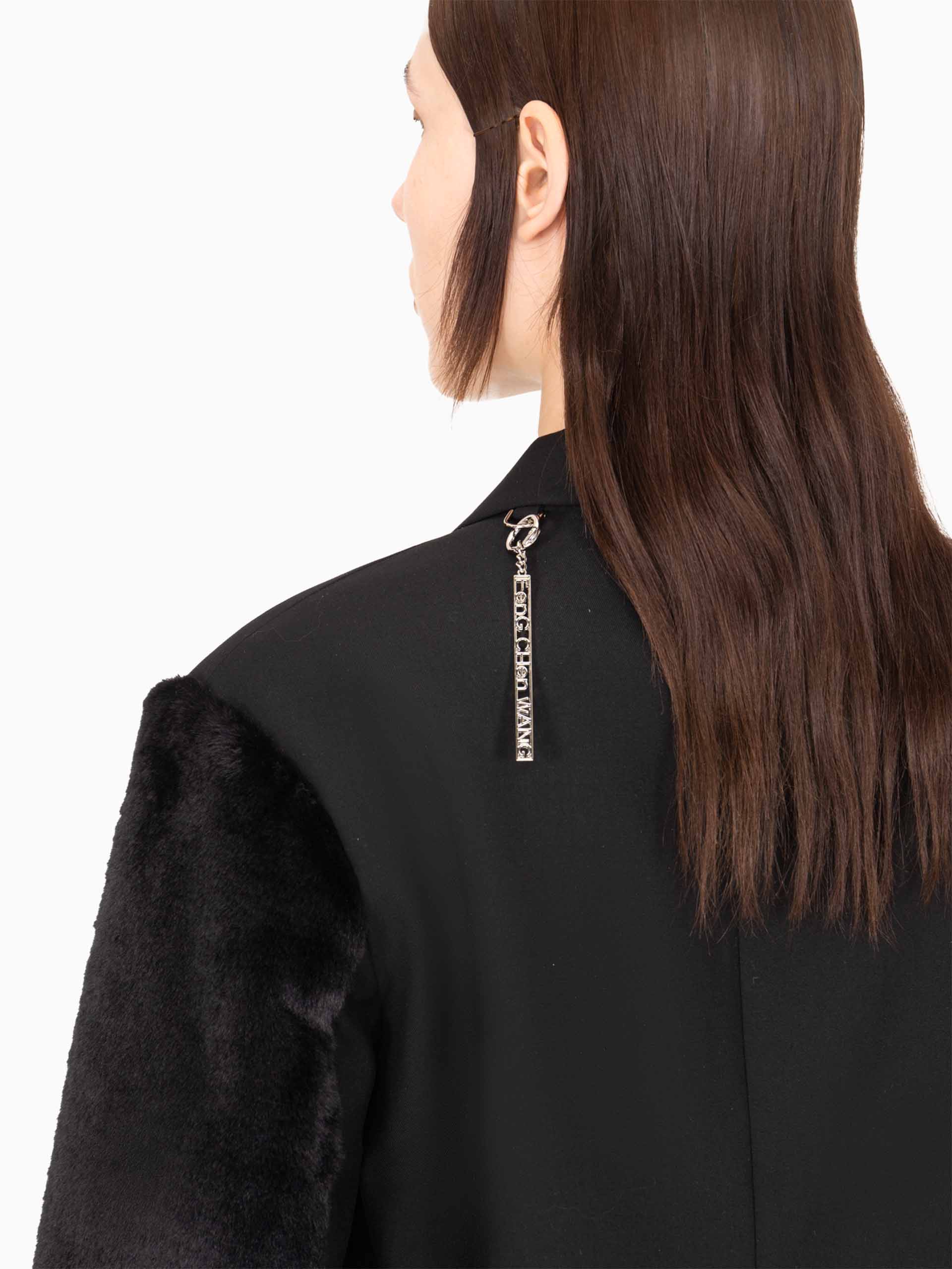 DECONSTRUCTED FAUX FUR BLAZER