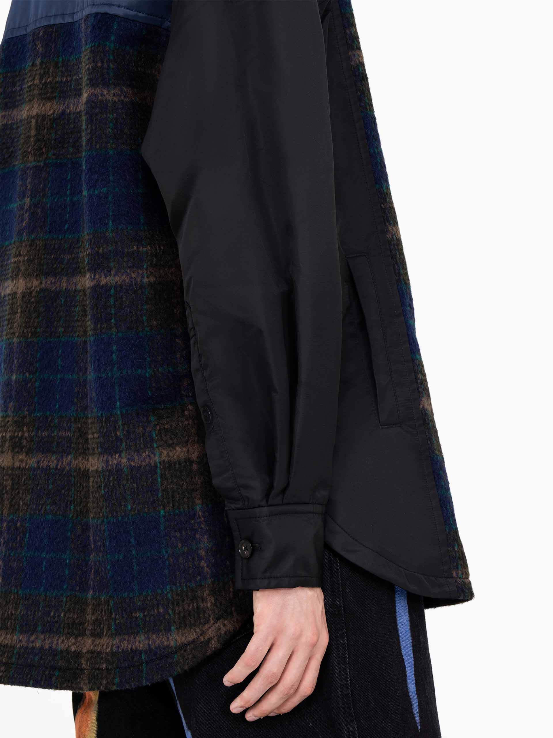 PANELLED FLANNEL SHIRT JACKET