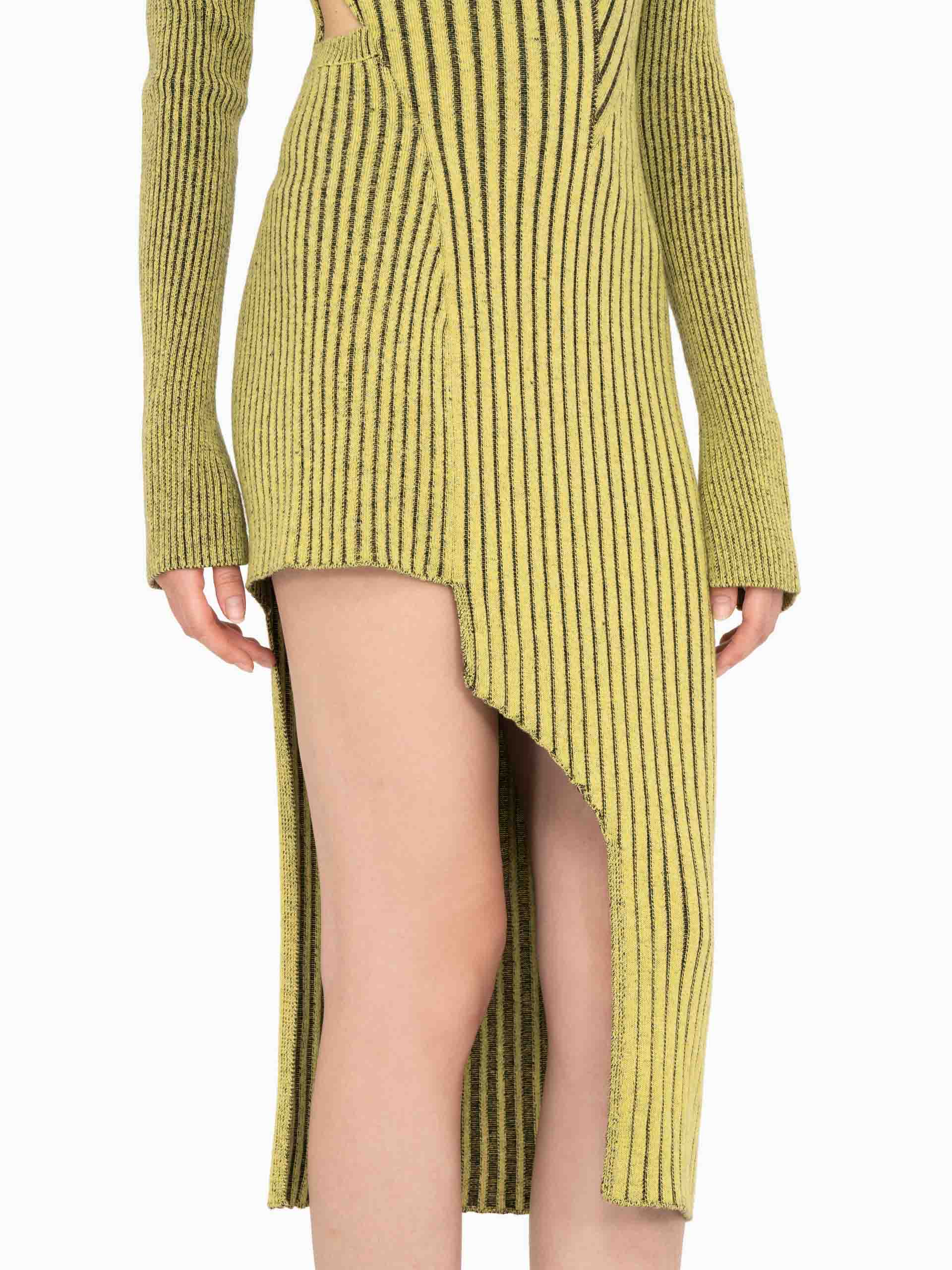 PANELLED KNITTED LONG DRESS