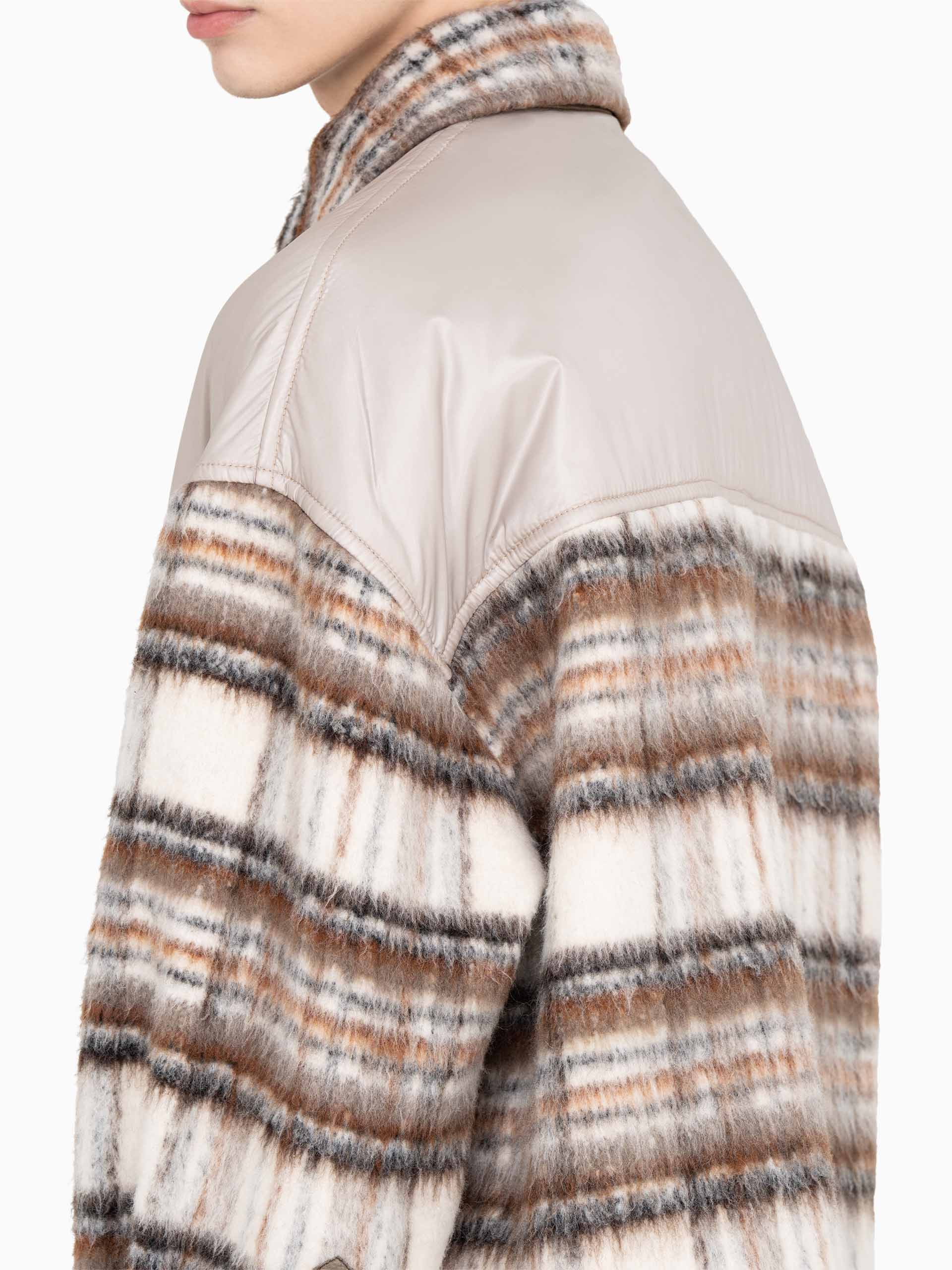 PANELLED FLANNEL SHIRT JACKET