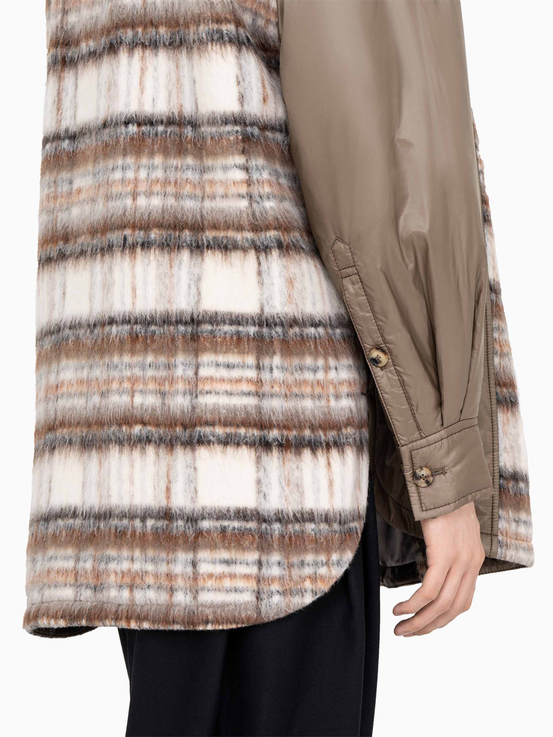 PANELLED FLANNEL SHIRT JACKET